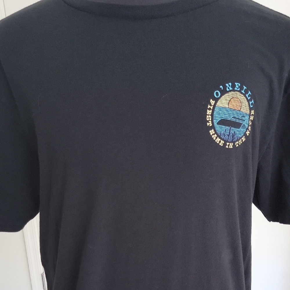 O'Neill Black Short Sleeve Tee with Sunset Logo
